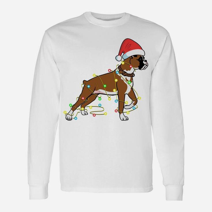 Christmas Lights Boxer Dog Lover Funny Gift Unisex Long Sleeve