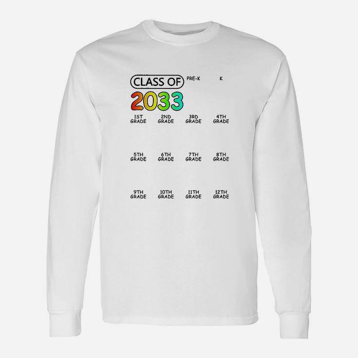 Class Of 2033 Graduate Perk 12Th Grade Space For Checkmarks Unisex Long Sleeve