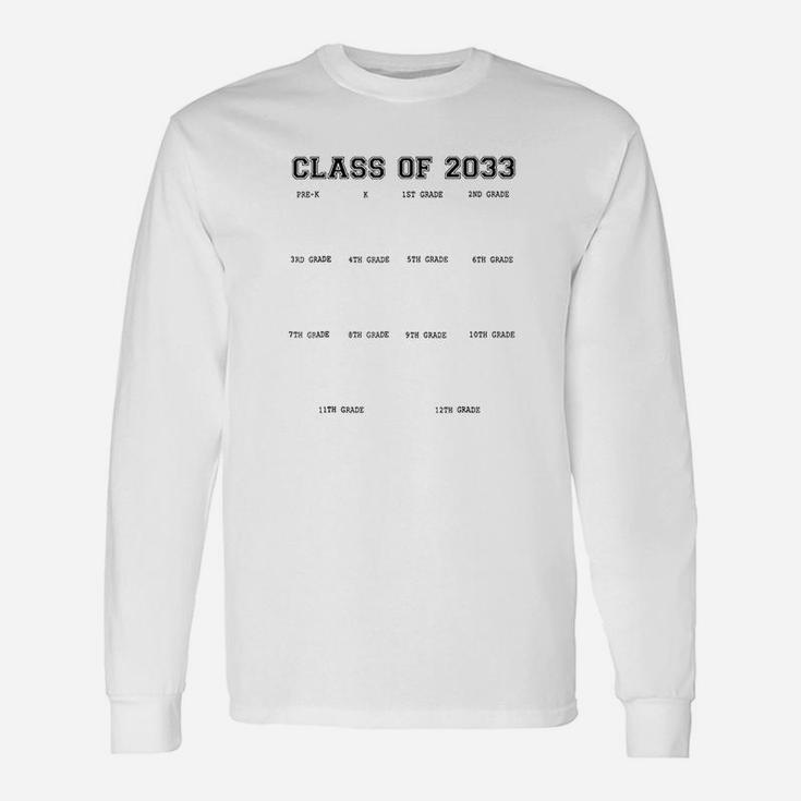 Class Of 2033 Grow With Me With Space For Handprints Unisex Long Sleeve