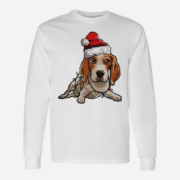 Cute Beagle Retriever Santa Christmas Tree Lights Xmas Sweatshirt Unisex Long Sleeve