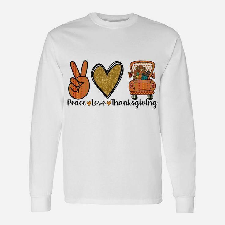 Cute Blessed Thanksgiving Costume, Peace Love Thanksgiving Unisex Long Sleeve