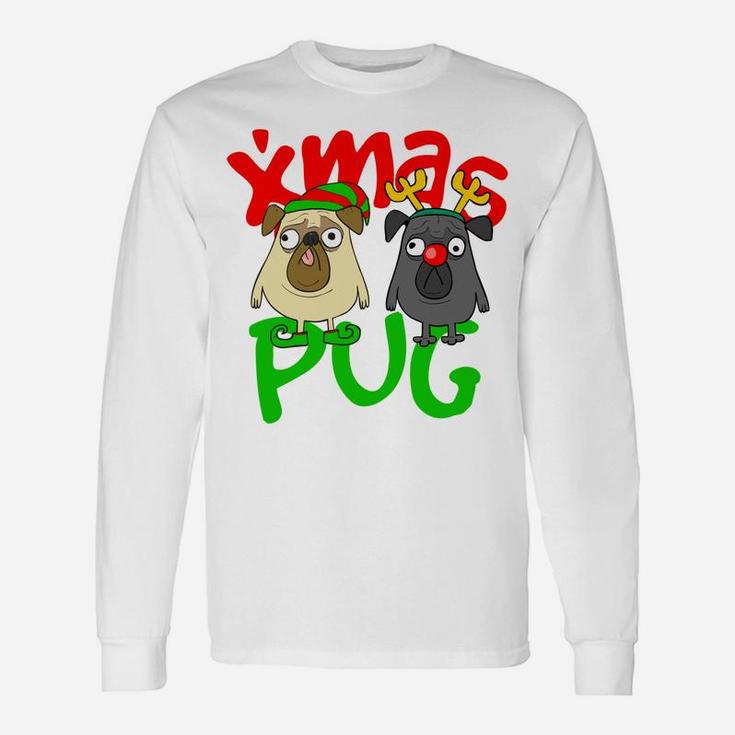 Cute Christmas Pugs Owner Pug Lover Xmas Dog Dad Dog Mom Unisex Long Sleeve