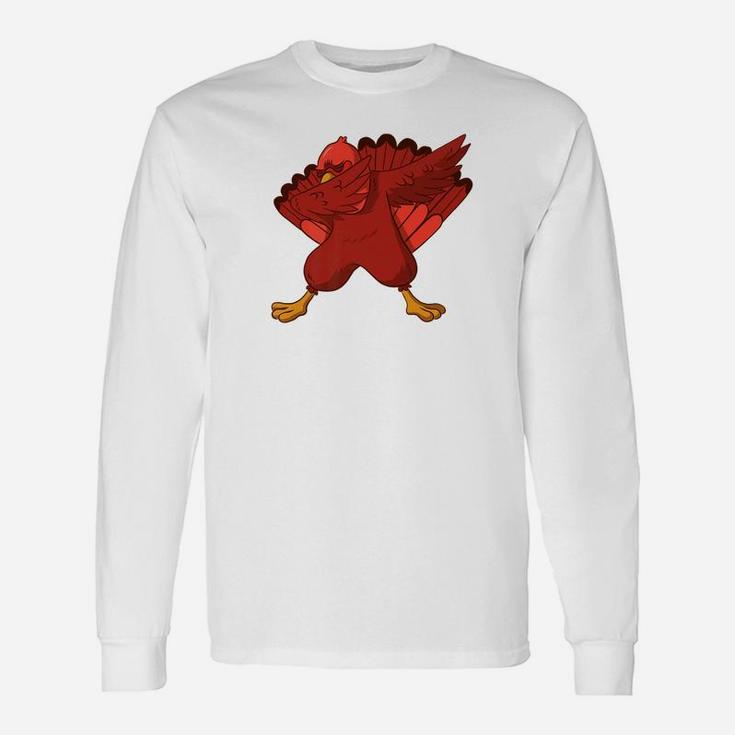 Dabbing Turkey Thanksgiving Boys Girls Long Sleeve T-Shirt