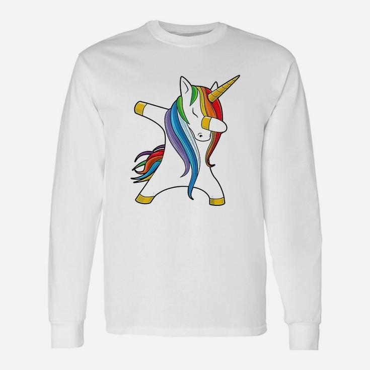 Dabbing Unicorn Rainbow Unicorns Long Sleeve T-Shirt