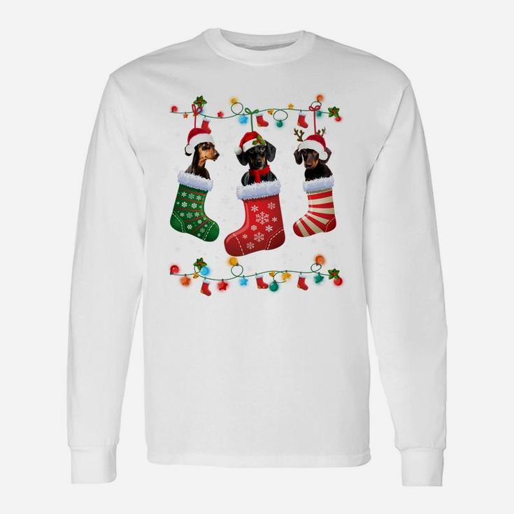 Dachshund Christmas Socks Funny Xmas Pajama Dog Lover Gift Sweatshirt Unisex Long Sleeve