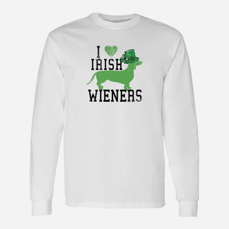 Dachshund Lovers Love Irish Wieners St Patricks Day Shirts Long Sleeve T-Shirt