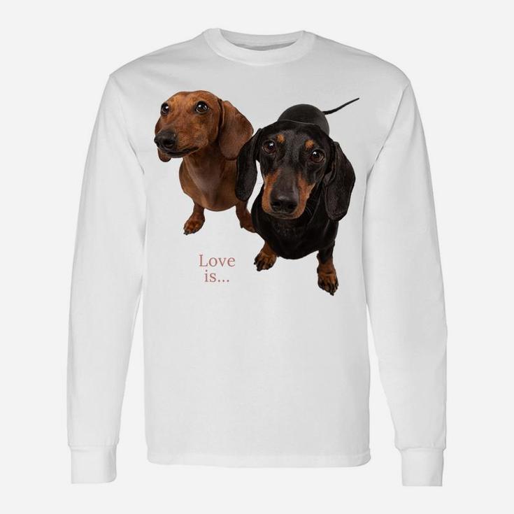Dachshund Shirt Weiner Dog Mom Dad Love Doxie Puppy Cute Tee Unisex Long Sleeve
