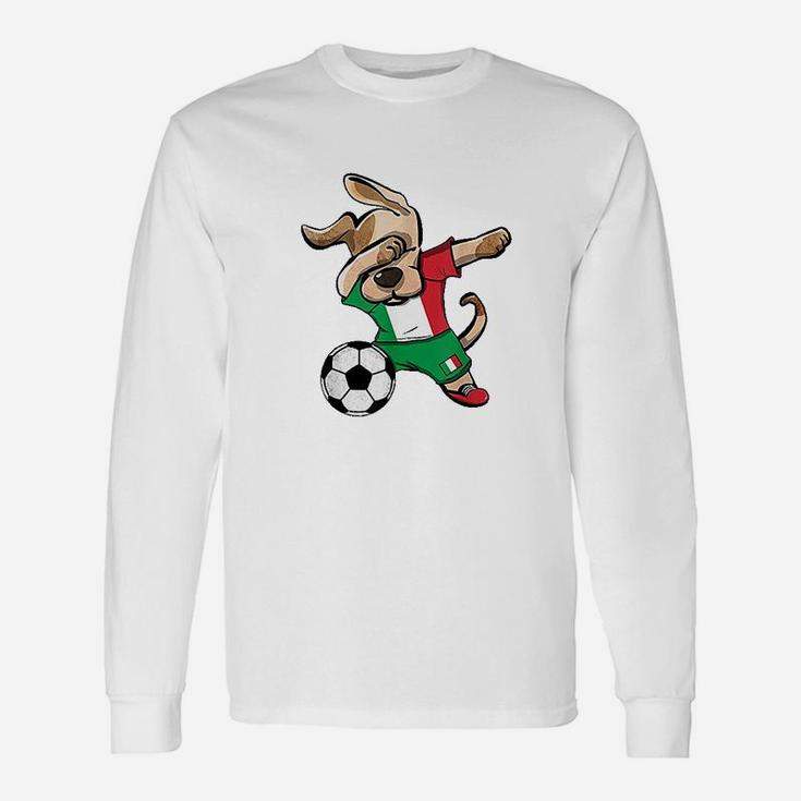 Dog Dabbing Soccer Italy Unisex Long Sleeve