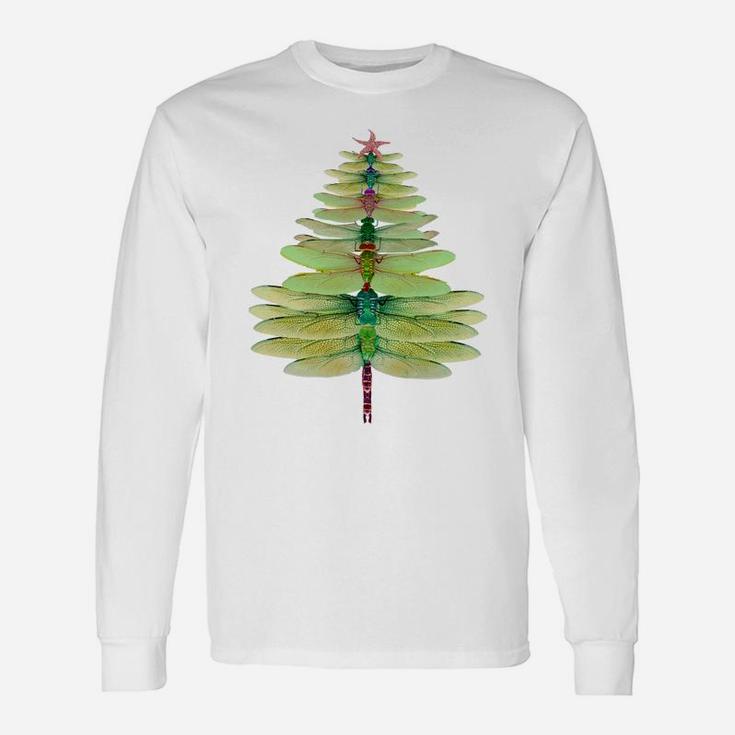 Dragonfly Christmas Tree Funny Dragonfly Lovers Xmas Sweatshirt Unisex Long Sleeve