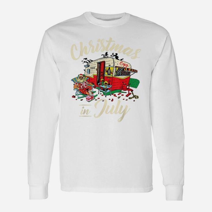Enjoy Christmas In July Hippie Rv Camping Gift Camping Lover Unisex Long Sleeve