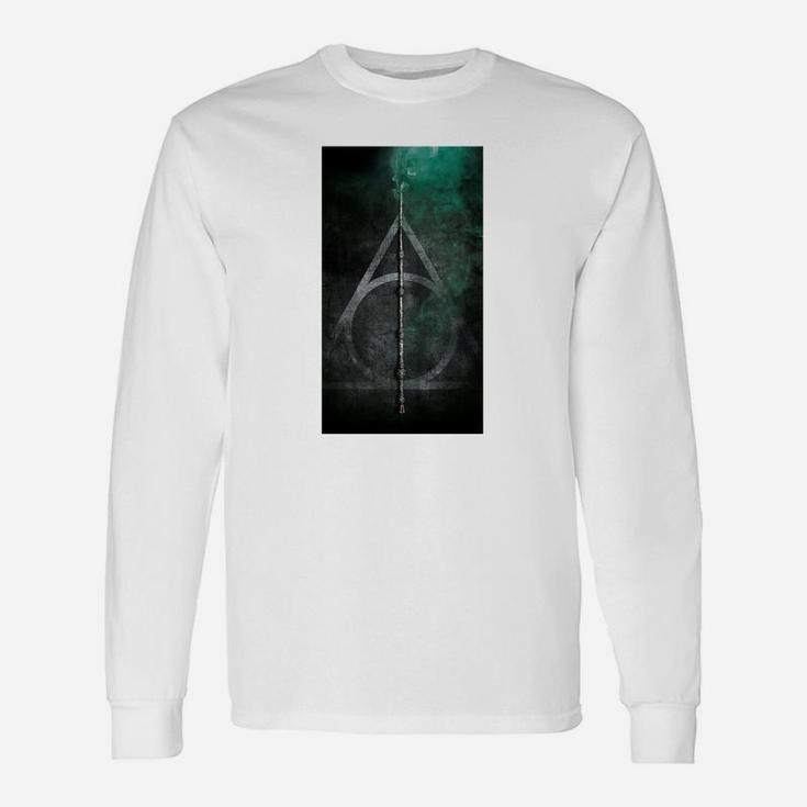 Fantasy-Bogen-Motiv Langarmshirts in Weiß, Magische Bogenschütze Grafik