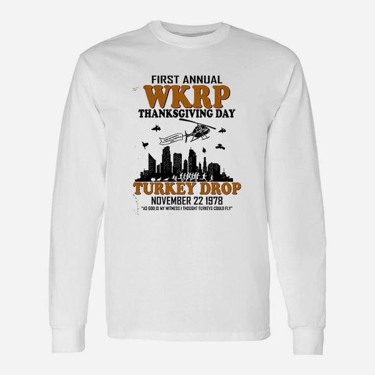 First Annual Wkrp Thanksgiving Day Turkey Drop Vintage Unisex Long Sleeve