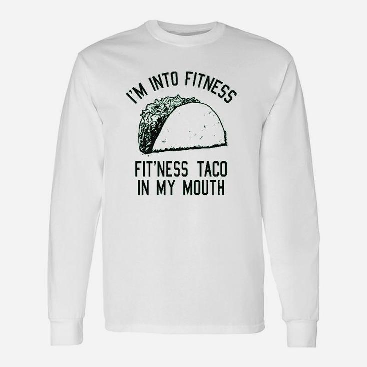 Fitness Taco Funny Gym Cool Humor Graphic Muscle Unisex Long Sleeve