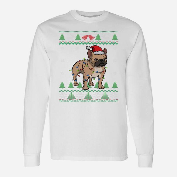 Frenchie Santa Claus | Cute French Bulldog Ugly Christmas Sweatshirt Unisex Long Sleeve