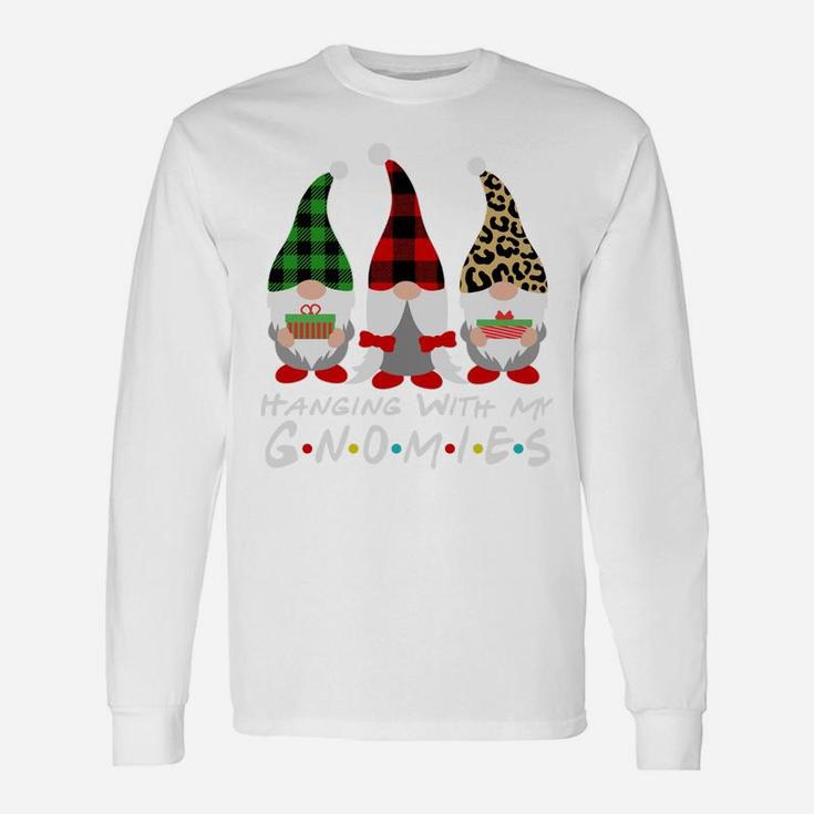 Friends Gnomes Christmas Hanging With My Gnomies Leopard Sweatshirt Unisex Long Sleeve
