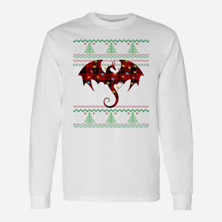 Funny Dragon Ugly Sweater Christmas Animals Lights Xmas Gift Sweatshirt Unisex Long Sleeve