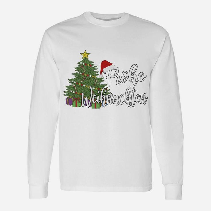 German Matching Present Merry Christmas Frohe Weihnachten Sweatshirt Unisex Long Sleeve