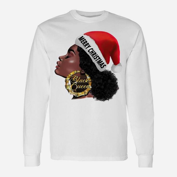Gifts Afro Diva Merry Christmas Santa Melanin Black Queen Sweatshirt Unisex Long Sleeve