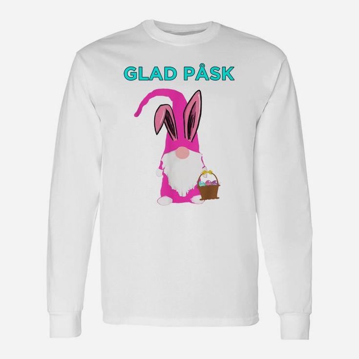 Glad Pask Happy Easter Bunny Tomte Gnome Nisse Unisex Long Sleeve