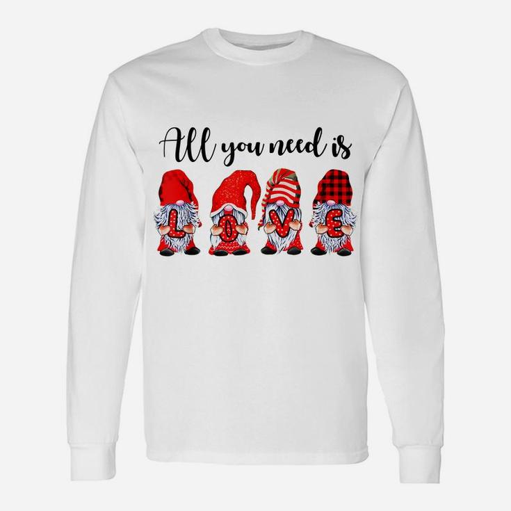 Gnome Valentines Day Shirt For Women Gifts Gnome Valentine Unisex Long Sleeve