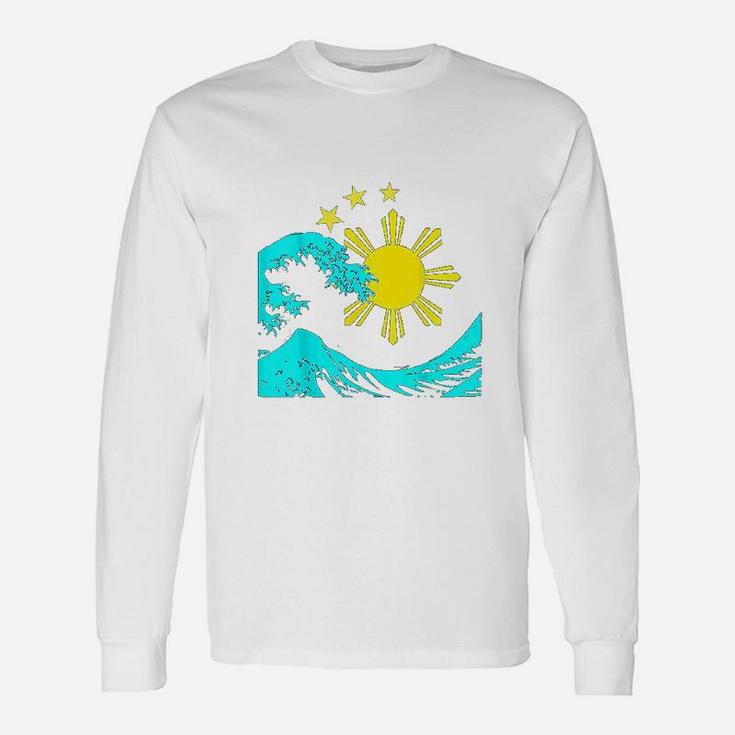 Great Wave Of The Philippines  Filipino Heritage Unisex Long Sleeve