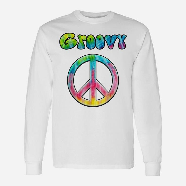 Groovy 70'S Retro Vintage Tie Dye Hippie Peace Sign Unisex Long Sleeve