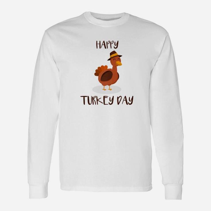 Happy Turkey Day For Boys Girls Turkey Day Long Sleeve T-Shirt