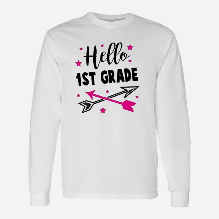 Hello 1St Grade With Stars Youth Unisex Long Sleeve