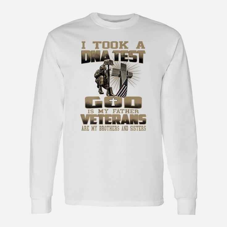 I Took A Dna Test God Is My Father Veteran Unisex Long Sleeve