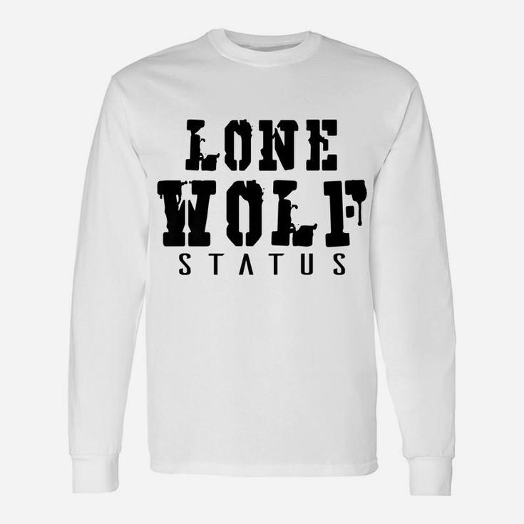 Introvert Funny Gift - Lone Wolf Status Unisex Long Sleeve