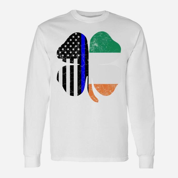 Irish American Flag Police Officer St Patricks Day Police Unisex Long Sleeve