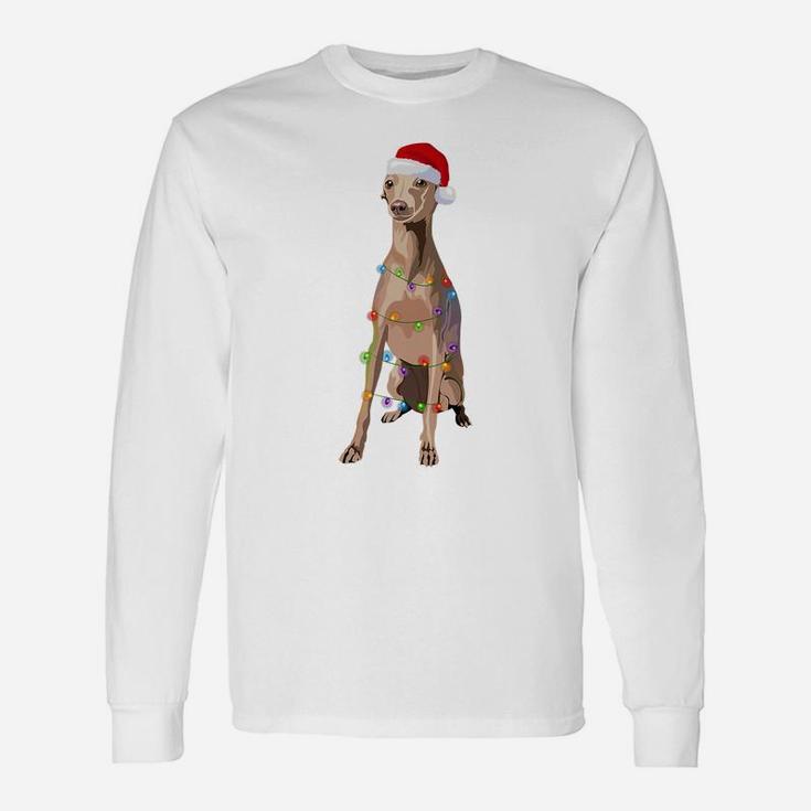 Italian Greyhound Christmas Lights Xmas Dog Lover Unisex Long Sleeve
