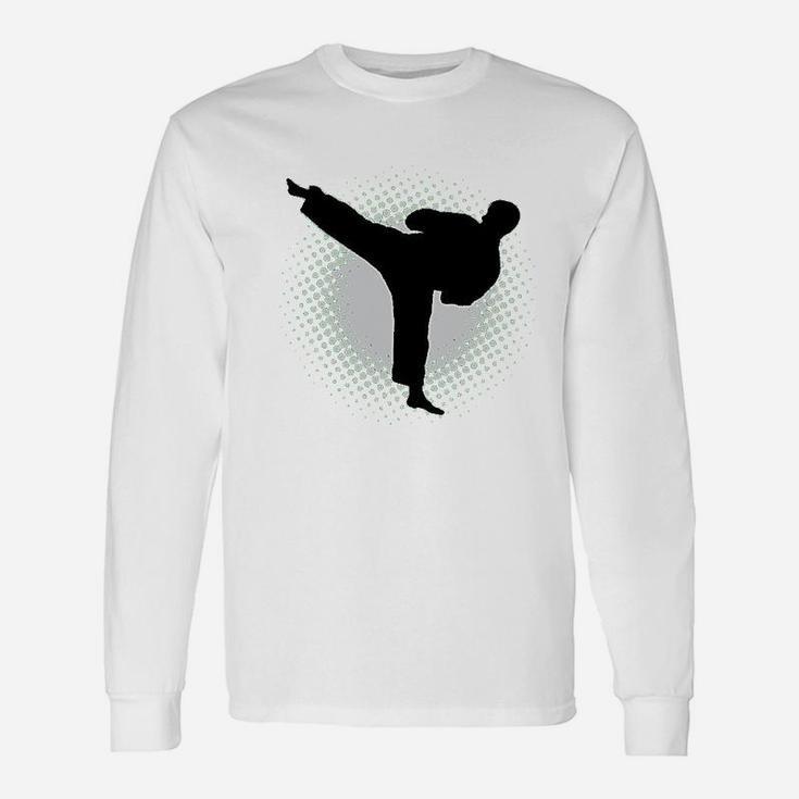 Karate Martial Arts Silhouette Sports Youth Unisex Long Sleeve
