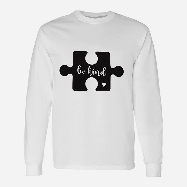 Be Kind Women Cute Puzzle Graphics Long Sleeve T-Shirt