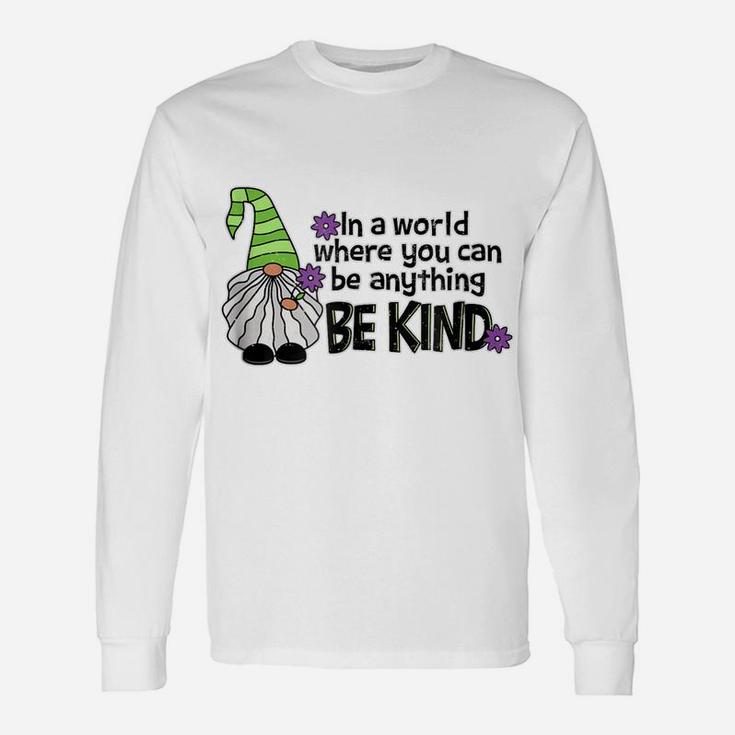 Kindness Gnome T Shirt Garden Gift Whimsical Unisex Long Sleeve