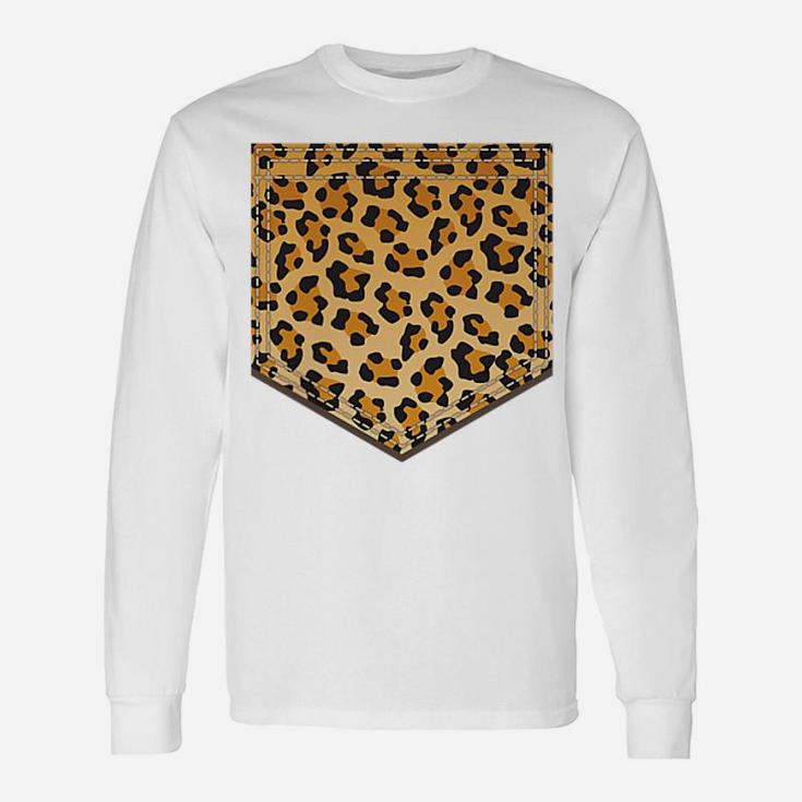 Leopard Print Pocket Shirt | Cool Animal Lover Cheetah Gift Unisex Long Sleeve