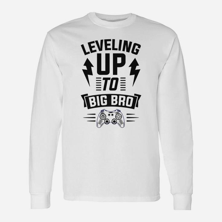 Leveling Up To Big Brother Cool Gamer Christmas Gift Unisex Long Sleeve