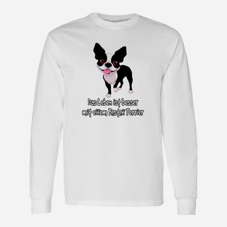 Lustiges Boston Terrier Langarmshirts – Leben Besser mit Hund