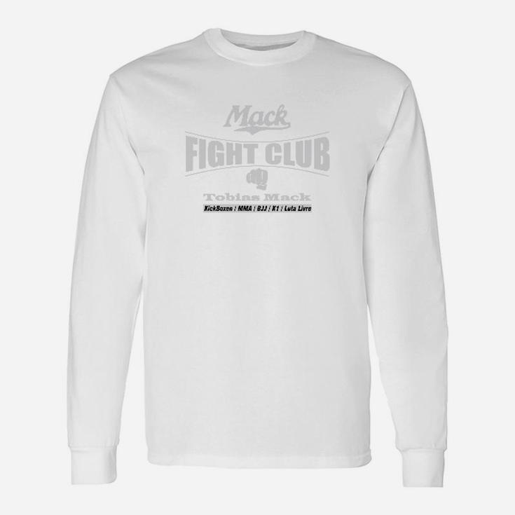 Mack Fight Club Herren Langarmshirts in Weiß, Motiv für Kampfsportfans