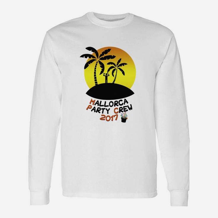 Mallorca Party Crew 2017 Langarmshirts mit Sonnenuntergang & Palmen