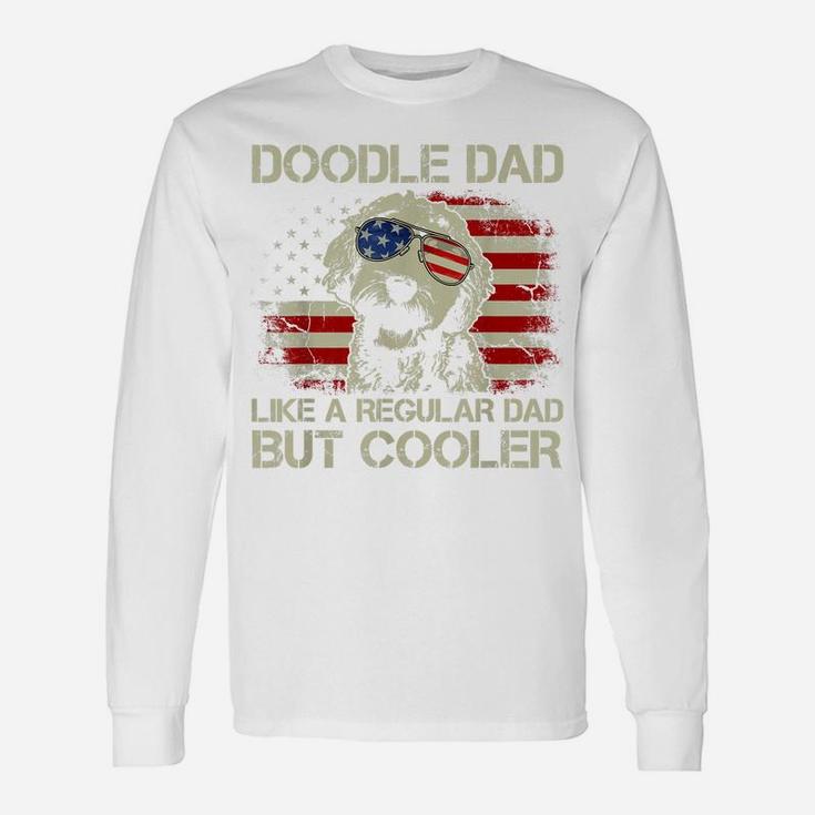 Mens Doodle Dad Goldendoodle Regular Dad But Cooler American Flag Unisex Long Sleeve