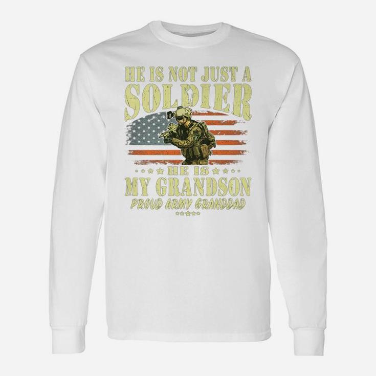 Mens My Grandson Is A Solider - Proud Army Granddad Grandpa Gift Unisex Long Sleeve