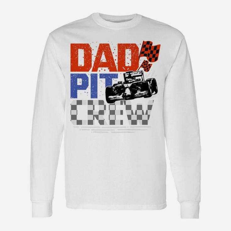 Mens Race Car Themed Birthday Party Gift Dad Pit Crew Costume Unisex Long Sleeve