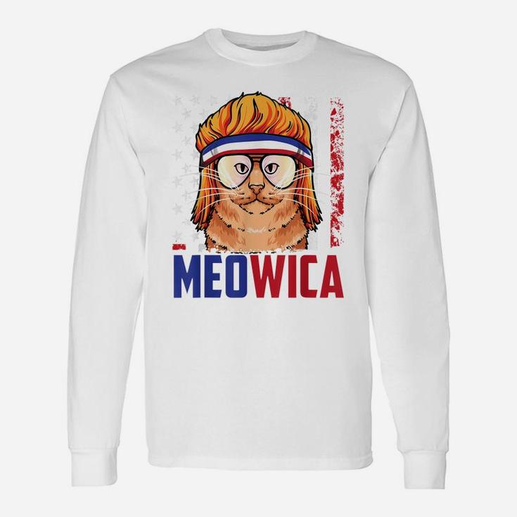Meowica Cat Mullet American Flag Patriotic 4Th Of July Unisex Long Sleeve