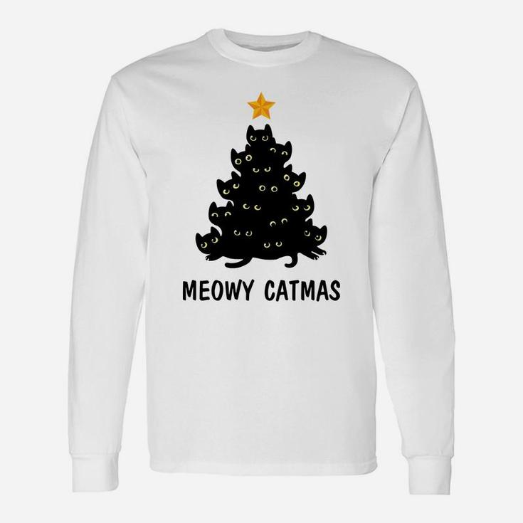 Merry Catmas Xmas Gift Meowy Catmas Funny Cat Christmas Sweatshirt Unisex Long Sleeve