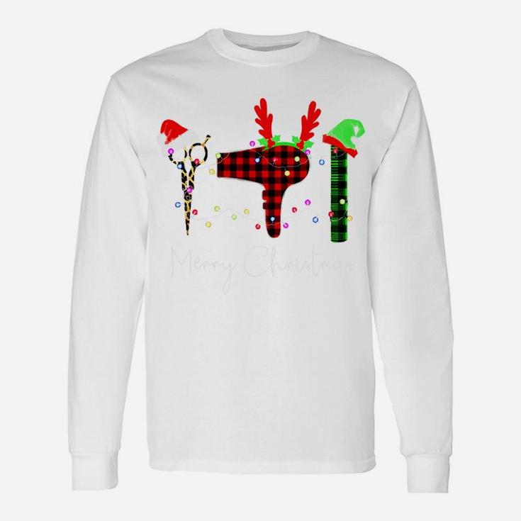 Merry Christmas Hairstylist Funny Tool Hairdresser Barber Unisex Long Sleeve