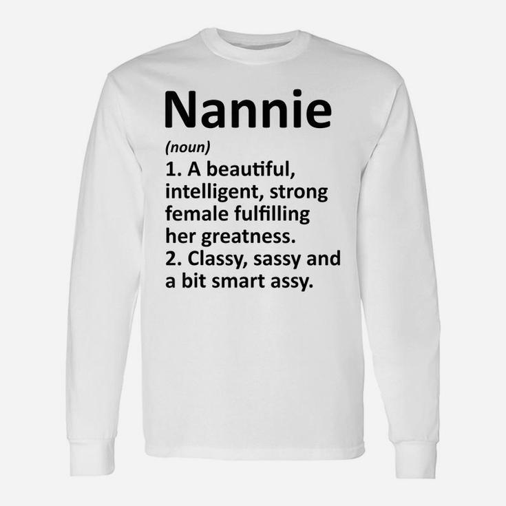 Nannie Definition Personalized Name Funny Christmas Gift Unisex Long Sleeve