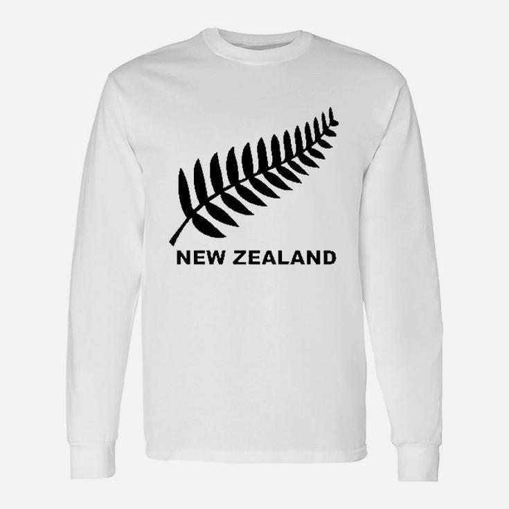 New Zealand Retro Soccer Rugby Kiwi Fern Crest Unisex Long Sleeve