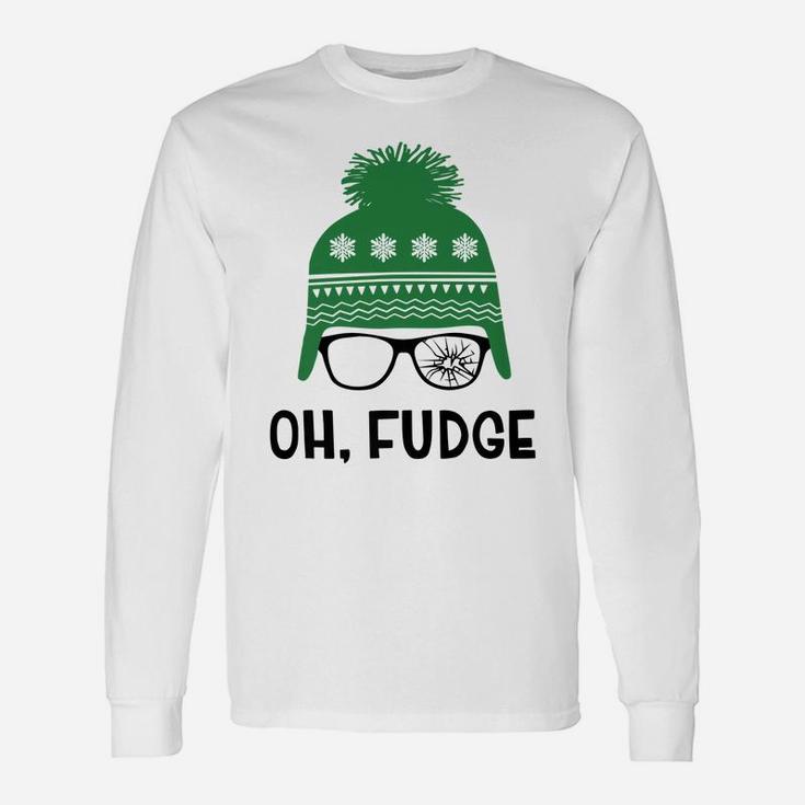 Oh Fudge Funny Christmas Saying, Vintage Xmas Unisex Long Sleeve
