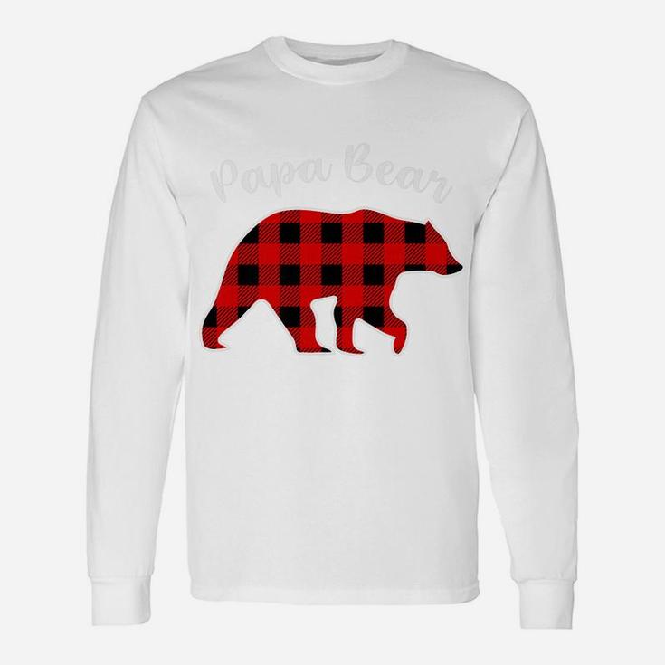 Papa Bear Red Plaid Buffalo Family Christmas Pajama Gift Unisex Long Sleeve